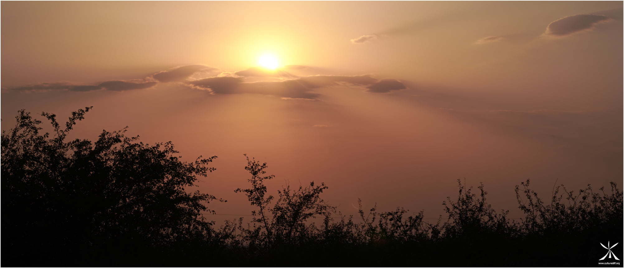 Le croissant de Soleil, en partie éclipsé par les nuages d'altitude